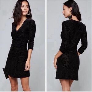 Bebe “"Ruched Burn-Out Velvet Dress"